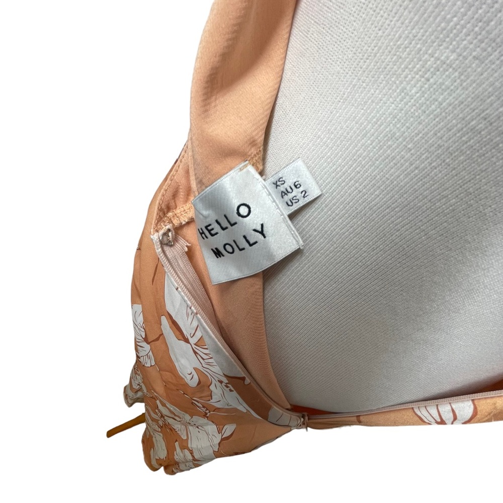 Hello Molly Peach Floral One Shoulder Treat Yourself Dress - Picture 10 of 11